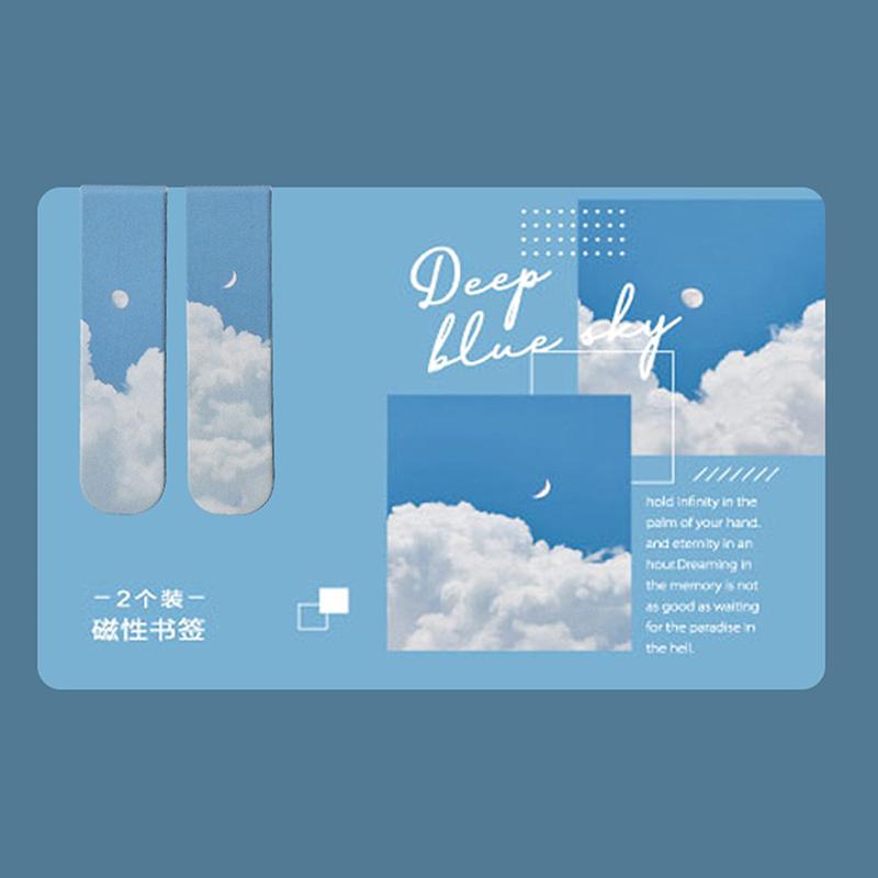 2 szt./opak. Zakładka magnetyczna Piękna sceneria Chmury Prosty literacki wzór Zakładka Narzędzie do czytania Artykuły szkolne i biurowe