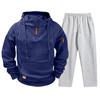 Men's Casual Hooded Sweatshirt and Jogger Pants Set with Multiple Pockets, Long Sleeve Drawstring Tracksuit for Fall Winter (Gray Pants)