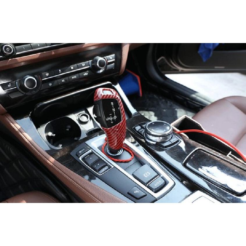 Car Central Console Series GT Gear Shift Knob Cover For BMW 3 4 Red Carbon Fiber
