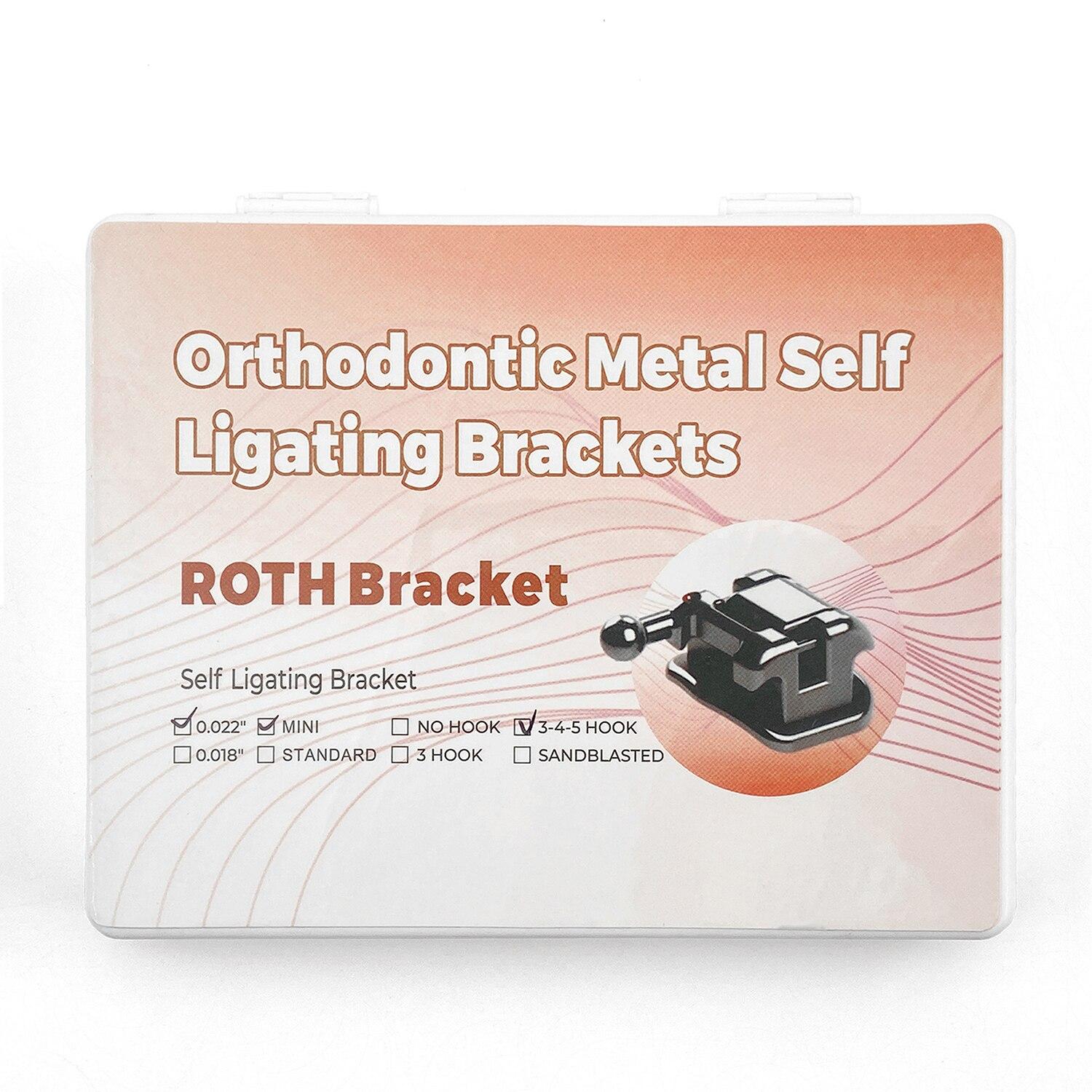 

Стоматологические брекеты Ортодонтические брейсы Пассивная самолигирующаяся сетчатая основа Mini ROTH MBT 0,022 Крючки 3-4-5 с буккальными трубками Roth.022 Hook 345