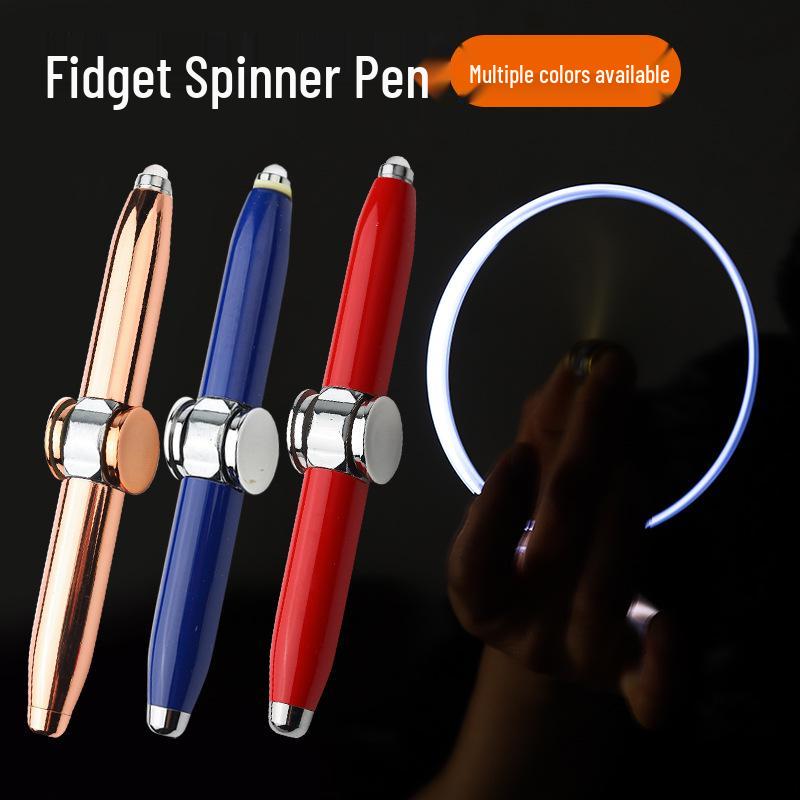 LED Luminous Multi-Functional Spinning Pen: Creative Fidget Spinner & Decompression Tool