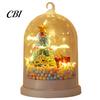 Colorful Gradient Light Ornament Christmas Tree in Dome with LED Light, Mini Cedar Up Safe Nursery Night Ornament, Battery Powered Decorative