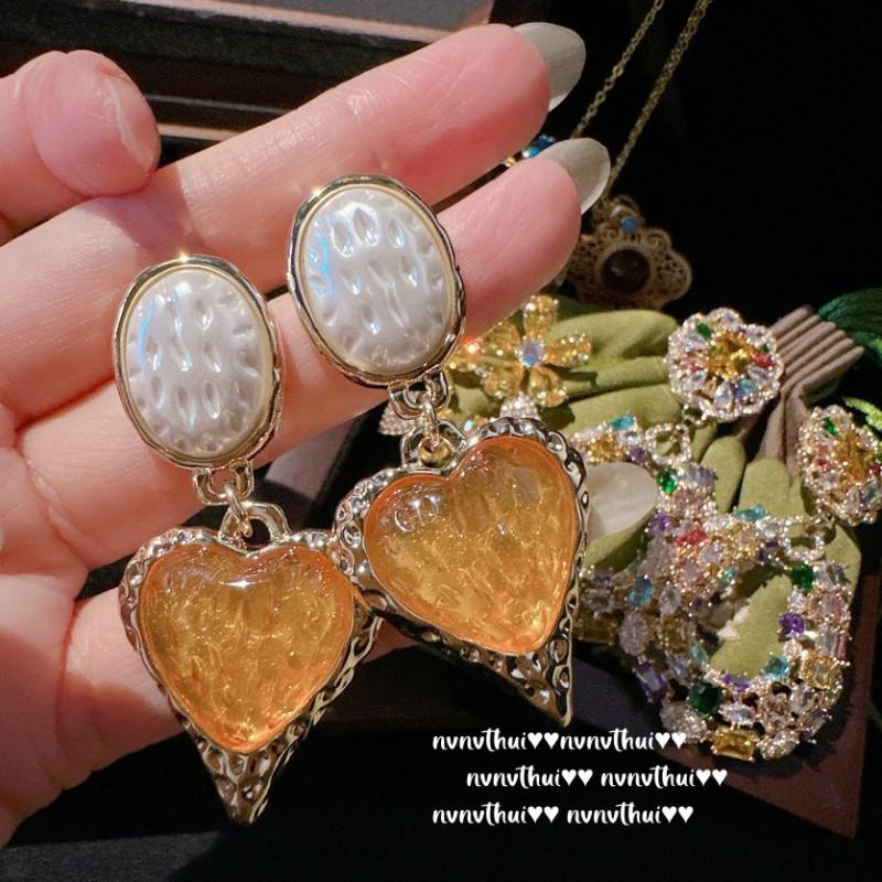 Vintage Floral Zircon Earrings With Gold Plated 18K Finish Womens Retro Statement Jewelry