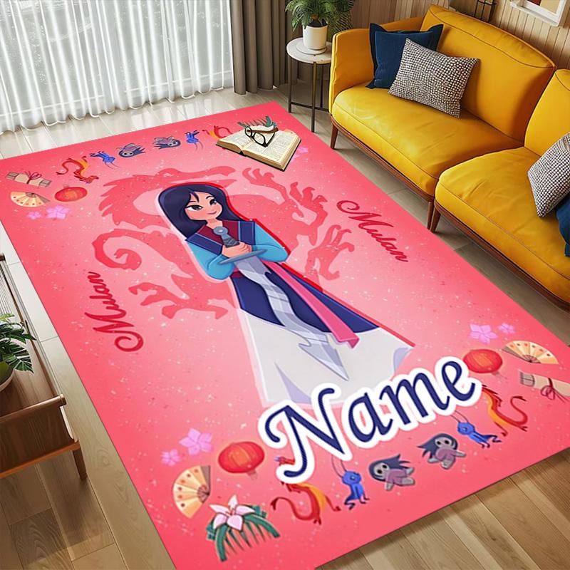 Personalized Name Fairy Tale Living Room Non-Slip Area Rug Soft Carpet for Bedroom Kids Playroom Sofa,Office Home Decor Doormat