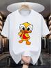 Cute Yellow Duck Print T Shirt Unisex Graphic Tee Summer Short Sleeve Top