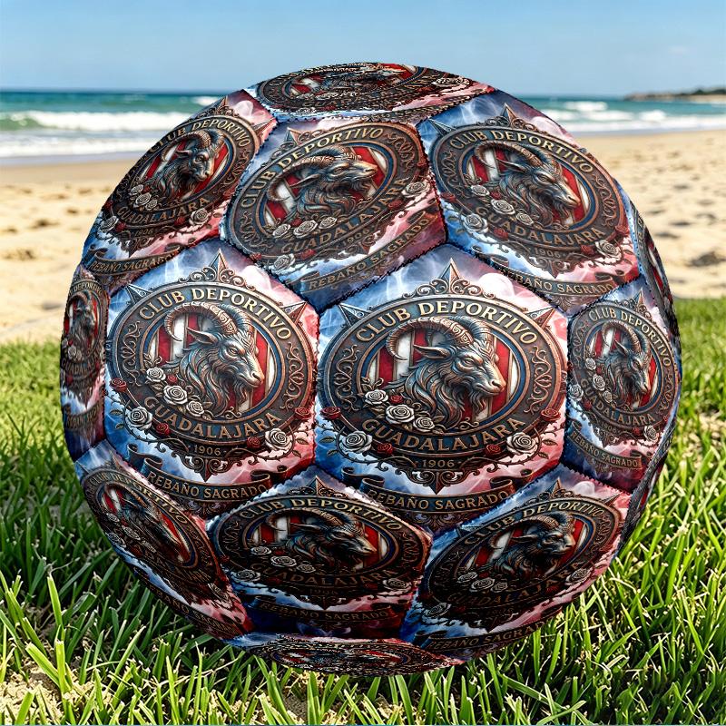 Club Deportivo Guadalajara Print Size 5 Soccer Ball, PU Wear Resistant Football for Match Training and Daily Practice, Birthday Gift for Soccer Fans