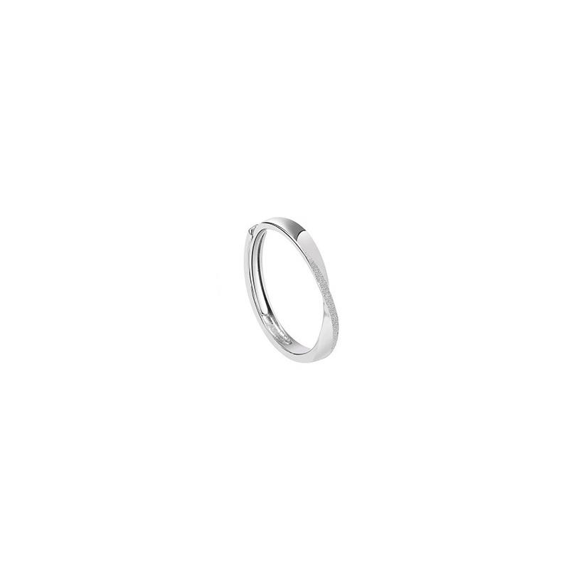 S925 Sterling Silver Möbius Ring: Women's Adjustable Luxury Plain Band Design