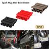 8Pcs Spark Plug Wire Heat Shield Sleeves 2500℉ Titanium Fiber Ulation Boots for Auto Turbo Mod, Red Black Titanium Colors