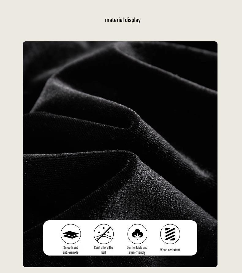 Black A-Line Golden Velvet Elastic Waist Mid-Length Skirt for Women - Plus Size, Spring/Autumn Fashion.