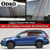 Copertura Colonna B C Post Trim Effetto Specchio Nero Lucido per Finestrino Portiera Subaru Forester SJ Adesivo in Materiale PC Fibra di Carbonio