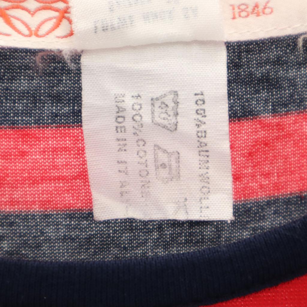Loewe Made In Italy Old Border Pattern Long Sleeve T-shirt M Red Ron T Women Used