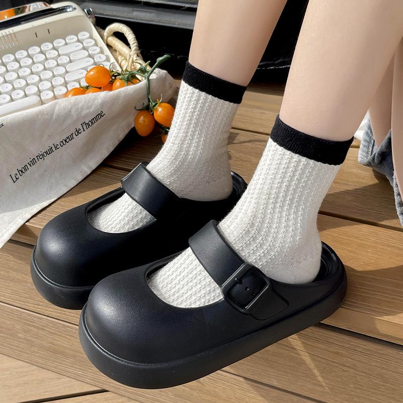Fashion Baotou Half Slippers For Women'S Outdoor Wear  Spring And Autumn New Style Thick Soled Hole Shoes Versatile Slippers