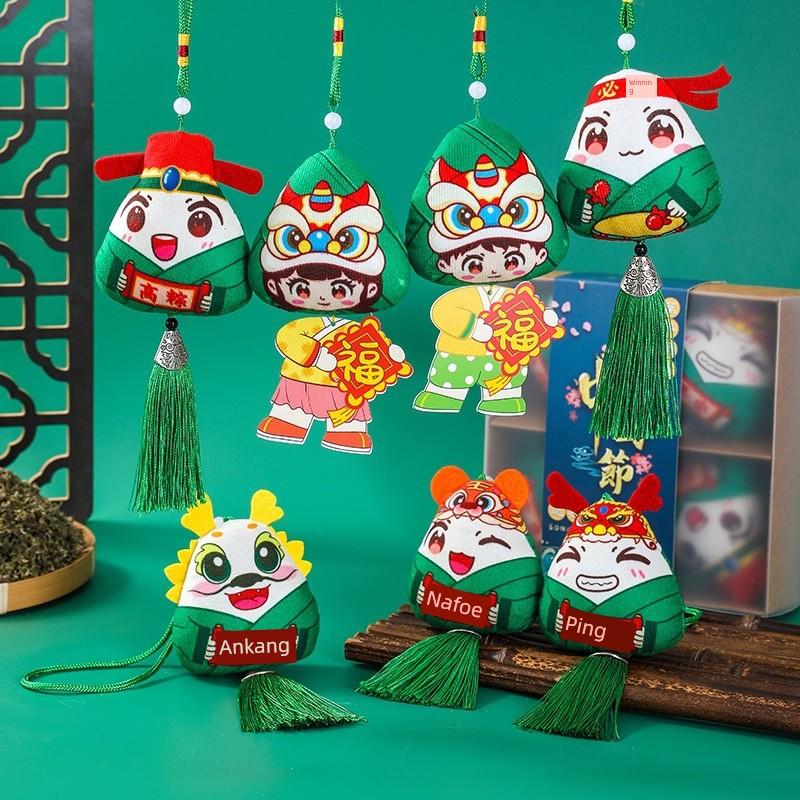 Dragon Boat Festival Sachet Perfume Bag Mosquito Repellent Argy Wormwood Small Pendant Triangle Zongzi Filled Spice Three-Dimensional Expression