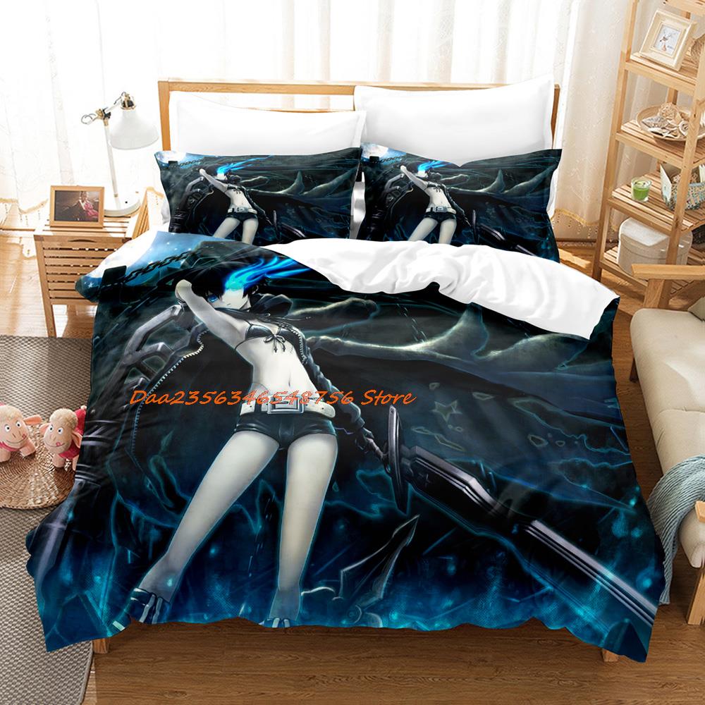 Black Rock Shooter Bedding Set Single Twin Full Queen King Size Bed Set Aldult Kid Bedroom Duvetcover Sets Anime Bed Sheet