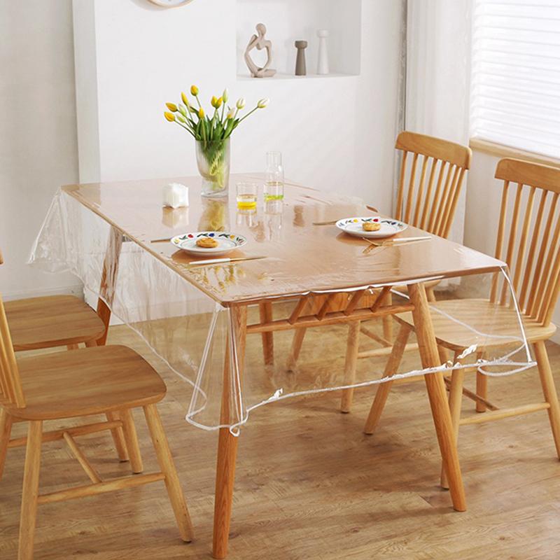 Rectangular Tablecloth Transparent Table Cloth Table Protector Heat Resistant Waterproof Oil Resistant Anti-Scratch Tablecloth