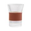 Shangqi Vertical Stripe Glass Cups with Wood Grain Sleeves