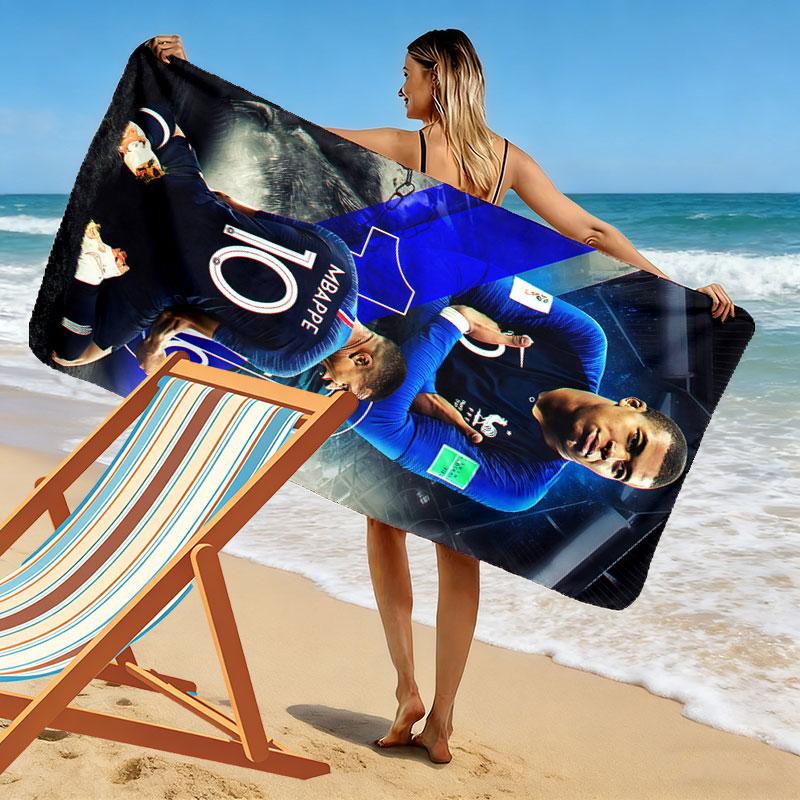 Kylian Mbappé Vibes Beach Towel, Large Soft Quick Dry Towel for Beach Camping Swimming