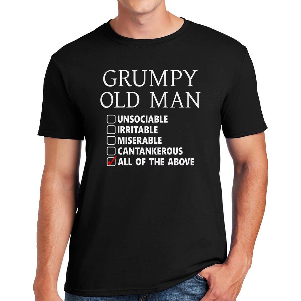 Grumpy Old Man T-Shirt Funny Old Age Joke Novelty Gift Retro Top
