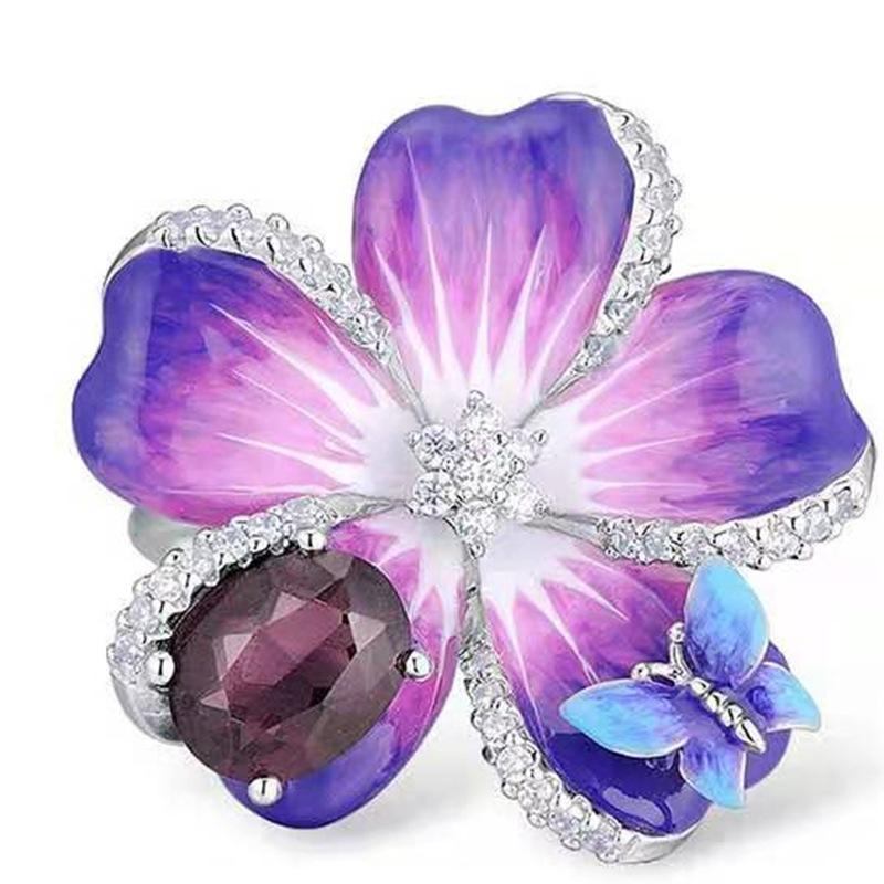 Accessories, Simple Flowers, Creative Personality Diamond Rings, Jewelry