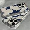 Blue star pattern phone case suitable for iPhone 17 16 15 14 13 12 11 Pro/Max/Plus anti drop and shockproof back cover