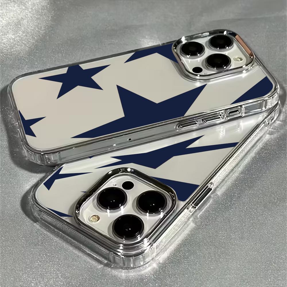 Blue star pattern phone case suitable for iPhone 17 16 15 14 13 12 11 Pro/Max/Plus anti drop and shockproof back cover