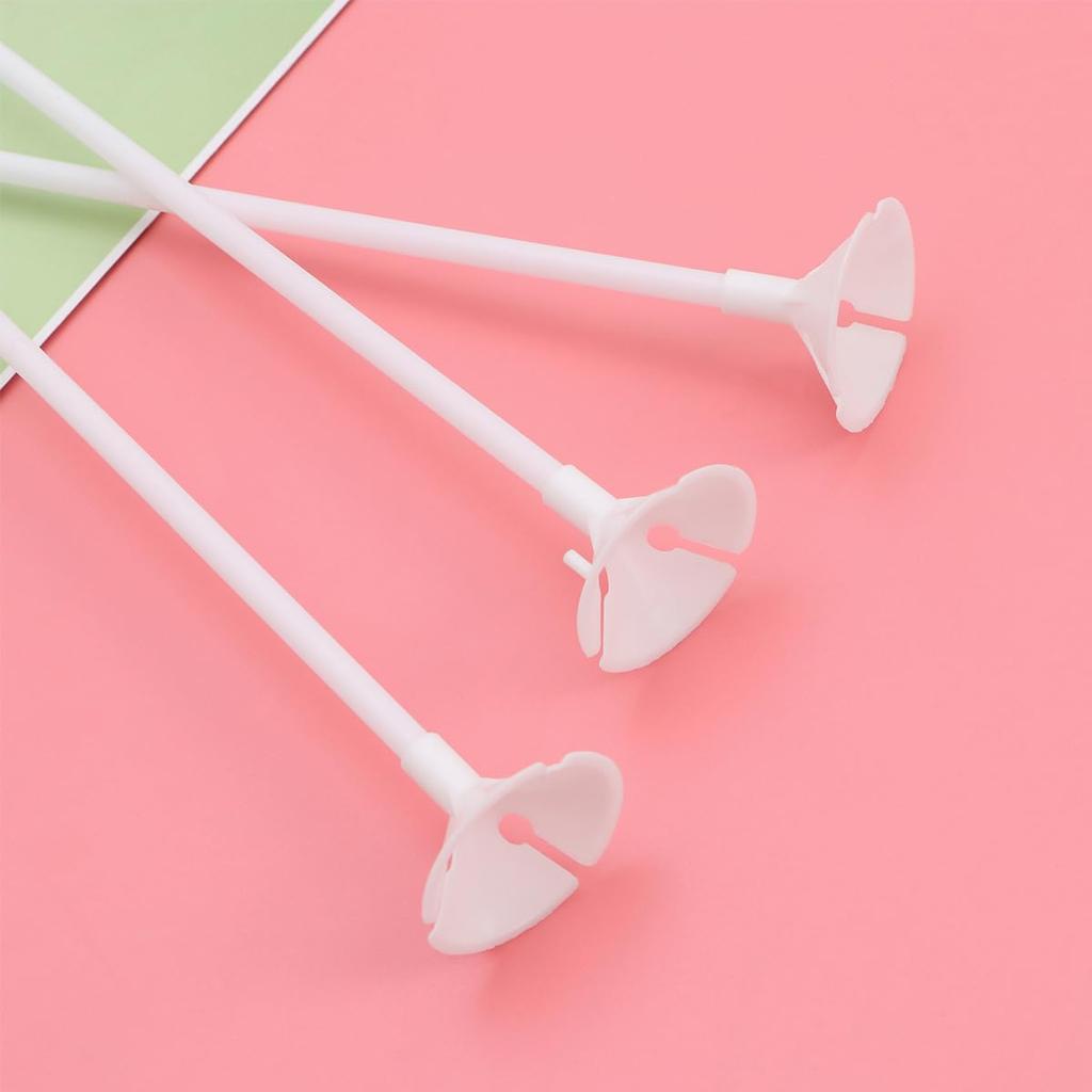 DOITOOL Balloon 200 Balloon with Balloon Party White Sticks, Sticks, 40cm, Caps, Sticks, Birthday, Wedding, Decorations,