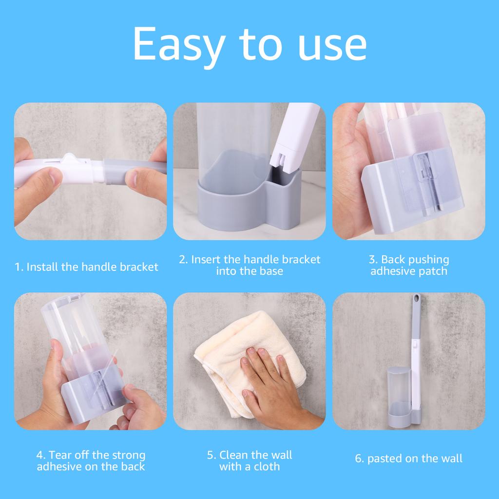 Disposable Toilet Brush Wall-Mounted Cleaning Tool for Bathroom Replacement Brush Head Cleaning Tool Toilet Brush WC Accessories