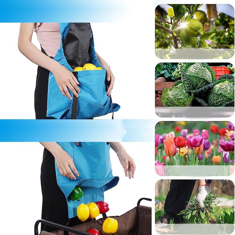 Schnell lösbarer Ernte-Schürze Wasserdicht Große Tasche Pflück-Schürze Obst Gemüse Blume Rückengurt Pflück-Tasche Gartengerät