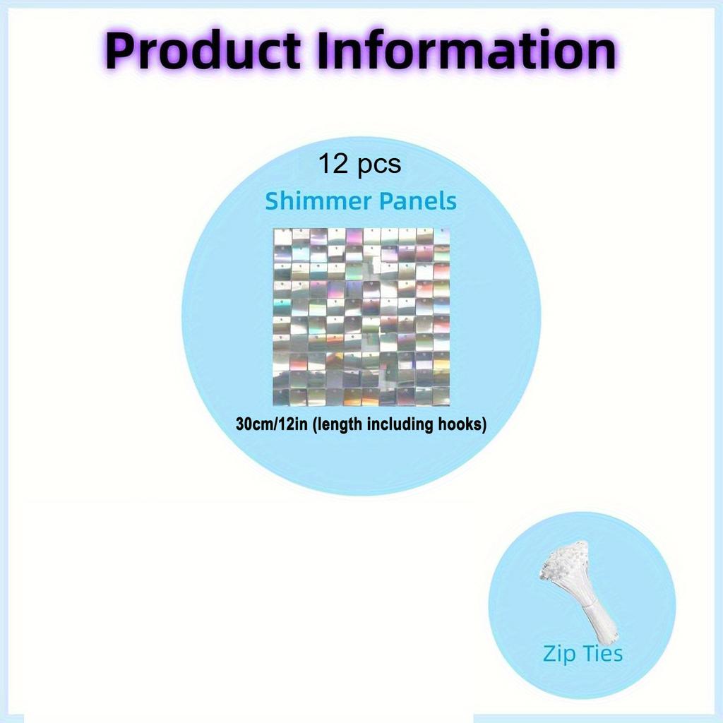 12 SZT Iridescentne Błyszczące Tło Ściany, Panel Ścianki z Cekinów Dekoracja Tła na Ślub, Rocznicę, Dekoracja na Przyjęcie Urodzinowe