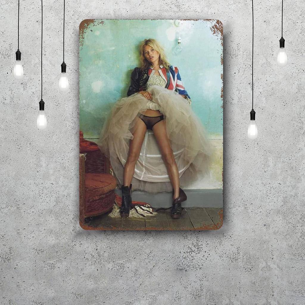 kate moss Decor Poster Vintage Tin Sign Metal Sign Decorative Plaque for Pub Bar Man Cave Club Wall Decoration