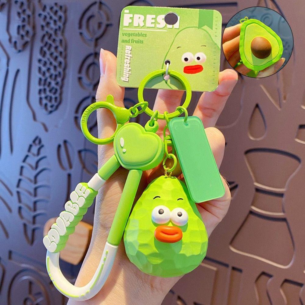 

Pitaya Style Fruits Key Chain Durian Cartoon Simulation Avocado Keyring Bag Ornaments avocado