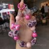 Mobile Phone Lanyard Wrist Chain Short Ins Small Fragrant Style Bow Leopard Print Hairball Mobile Phone Pendant Women's Fashion