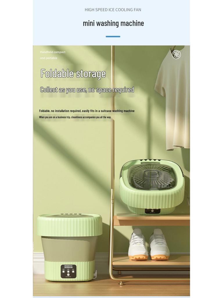 Compact Energy-Saving Automatic Washing Machine with Drain Basket for Underwear & Socks