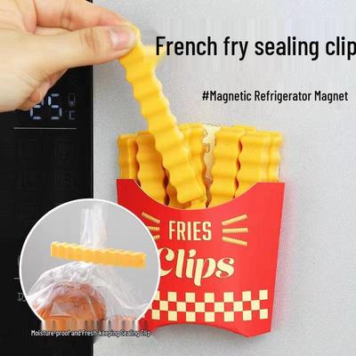 Magnetic French Fry Bag Clip & Refrigerator Magnet
