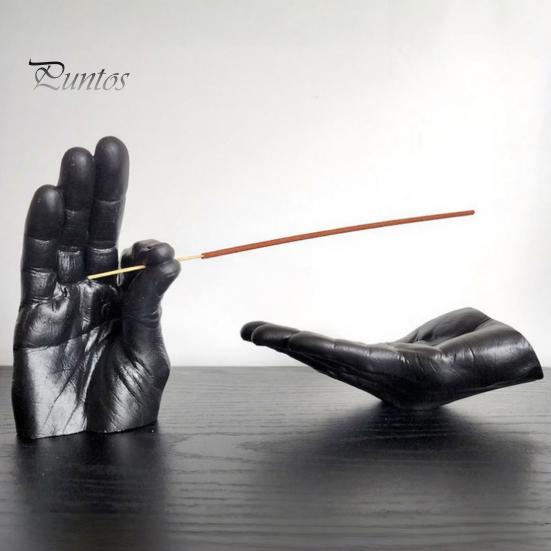 Wedding Party Display Decor Creative Hand Shape Incense Burner, Resin Decorative Ornament, Burner & Ash Collector Unique Office Desk Decorations