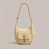 Women's Fashi Large Capacity Woven Straw Crossbody Bag, Saddle Dumpling Shape Hobo Satchel, Ideal for Vacati Travel Shopping
