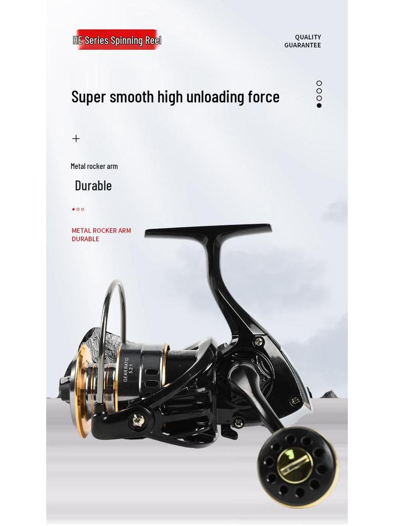 Mulineta HE Complet Metalică pentru Lansări Lungi, pentru Pescuit la Momeală Artificială și Pescuit Marin