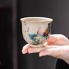 1 Pc Chinese Handmade Cock Ceramic Teacup Vintage Pottery Tea Cup Portable Tea Bowl Pu'er Master Cup Travel Tea Set Accessories