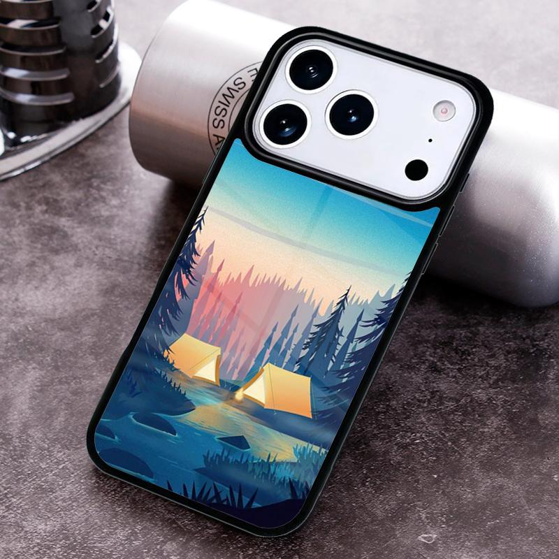 Nature Camping Art Phone Case for iPhone 17 16 15 Pro Max Air 14 13 12 11 Plus Shockproof Capa Cover