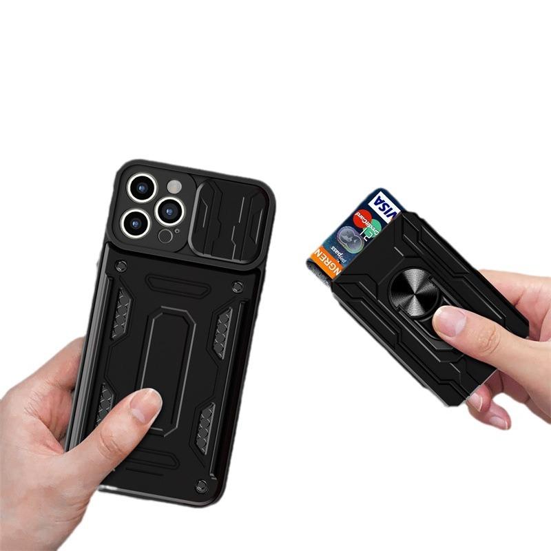 Suitable for IPhone17Pro Max Lijia Window Push Mobile Phone Case Apple 12 Magnetic Ring Anti-drop Protective Case
