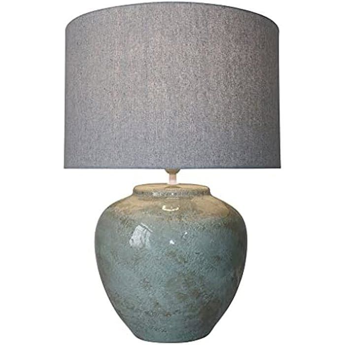 Lampe De Table - DKD Home Decor - Céramique - Gris - 42 X 42 X 60 Cm - Multicolore