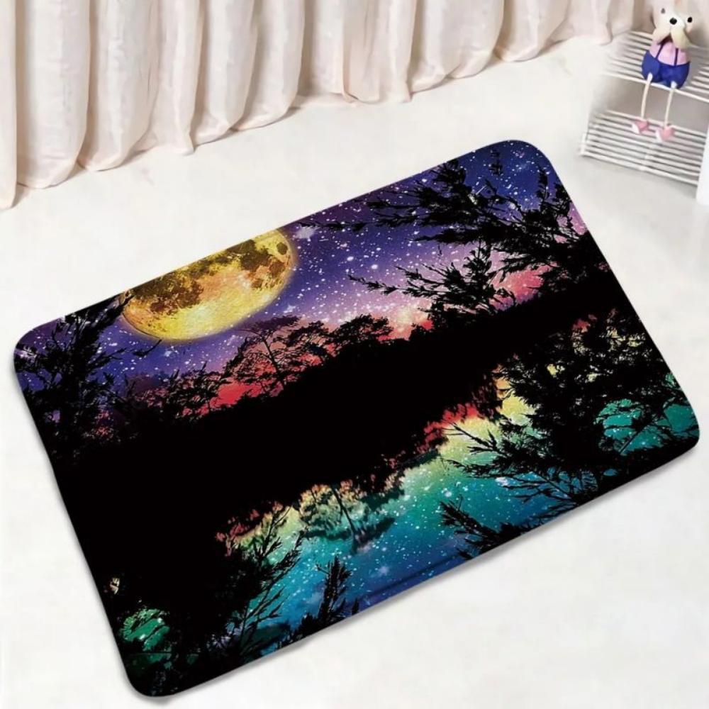 1pc Beach Door Mat Conch Starfish Seashells Natural Ocean Landscape Living Room Bedroom Entrance Door Mat Inside Outside Decor