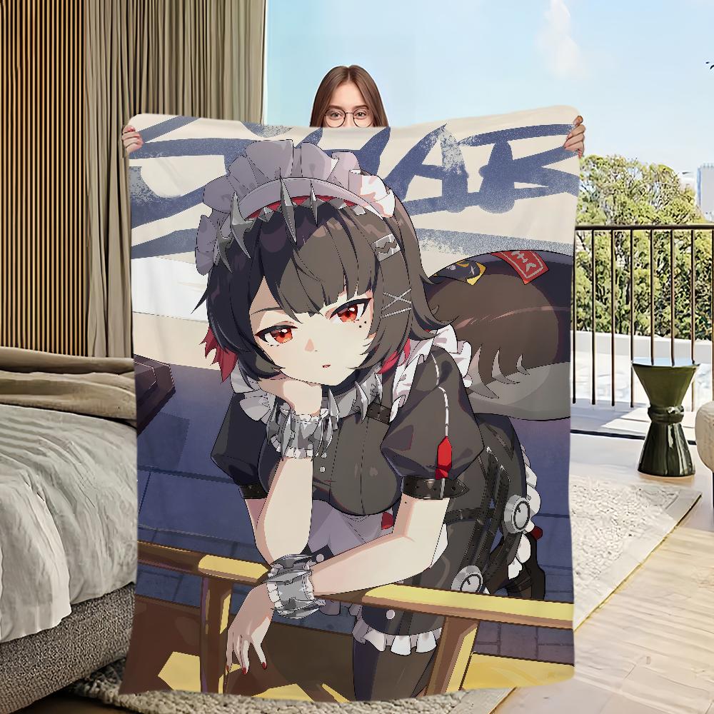 Game Ellen Joe Zenless Zone Zero Shark Cute Flannel Warm Soft Plush Blanket For Sofa Living Room Hogar Bedroom Travel Gift Home