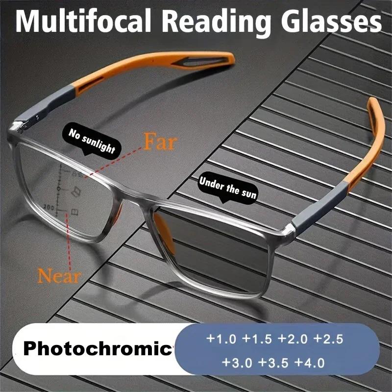 Gafas de lectura multifocales fotocromáticas TR90, antiluz azul, nuevas gafas progresivas cercanas y lejanas, gafas deportivas para hombres y mujeres