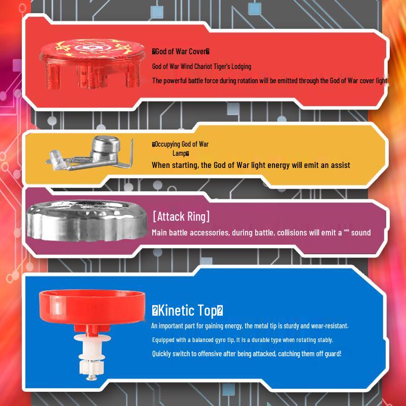 Night Market Luminous Spinning Top Sword - Traditional Battle Burst Toy for Boys