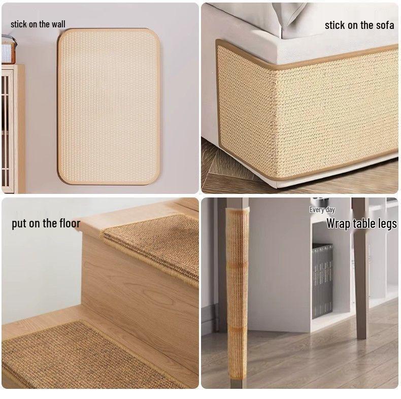 Durable Sisal Cat Scratching Post & Cardboard Paw Board - Non-Shedding, Vertical, Anti-Scratch Sofa & Nail Sharpening Cat Supplies