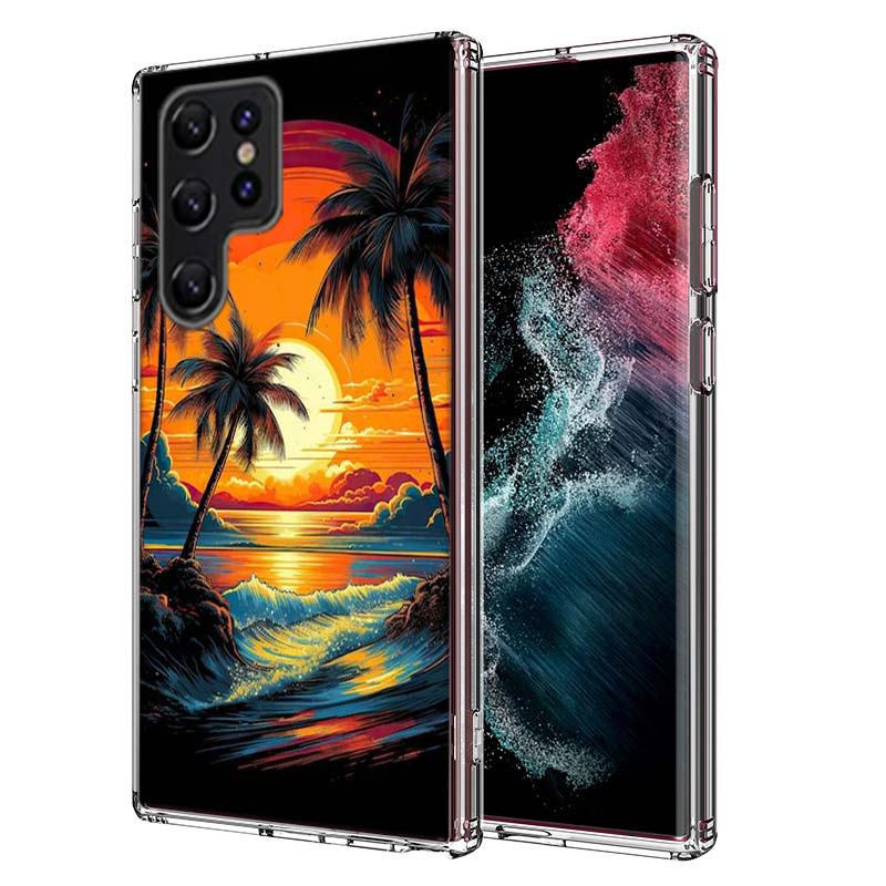 Beautiful Seaside Coconut Trees Capa Phone Case For Samsung S26 Ultra S25 Edge Galaxy S23 S21 S20 S24 FE S22 S10 Plus Cover Clea
