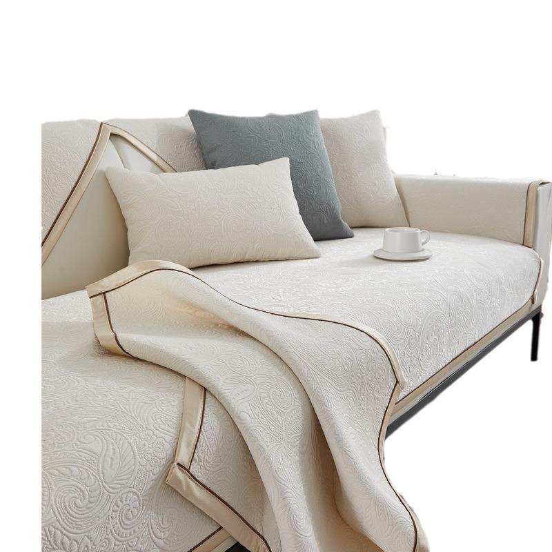 Solid Color Chenille Sofa Cushion, Universal for All Seasons, Modern Simple Non-slip Sofa Cover, Cloth Towel Cover, Seat Cushion