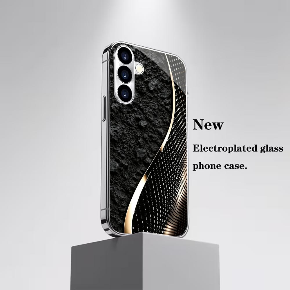Sleek Carbon Fiber Black phone case glass s26 ultra case s25 ultra case for Samsung Galaxy S26 S25 S24 S23 S22 FE Ultra Plus