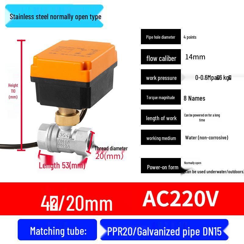 Mini Electric Ball Valve: Two-Way Threaded, Underwater & Waterproof, 220V/24V/12V